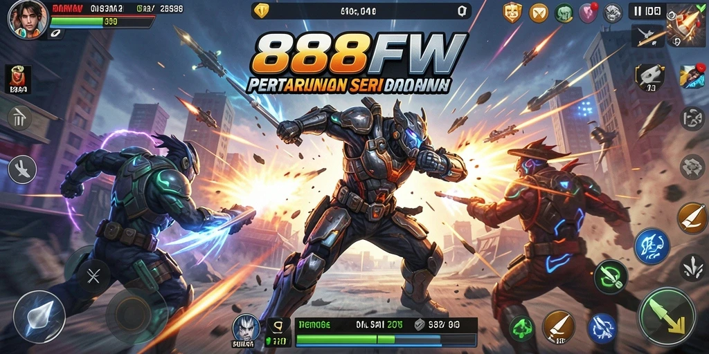 Screenshot menunjukkan gameplay seru dalam 888FW dengan aksi yang mendebarkan.