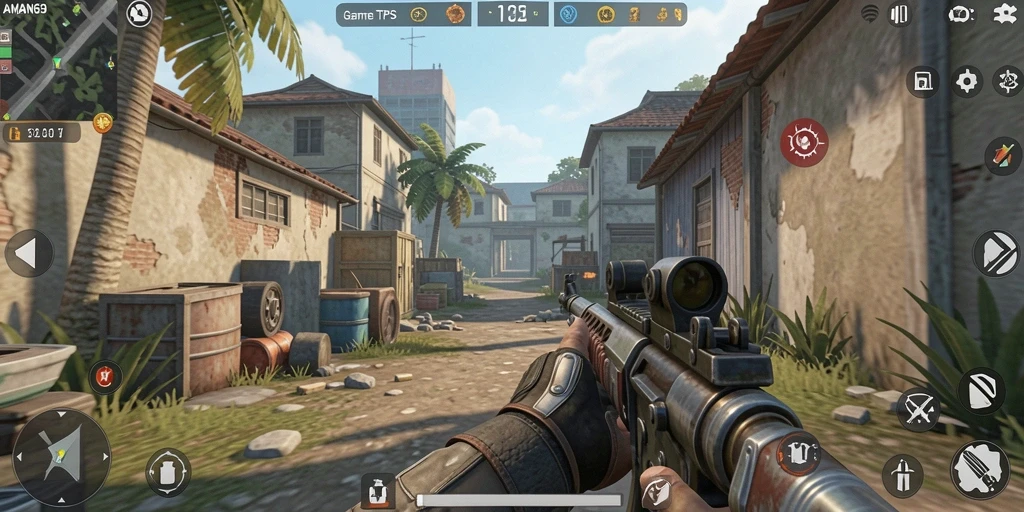 Tampilan menarik dari gameplay seru AMAN69 dalam kategori TPS.