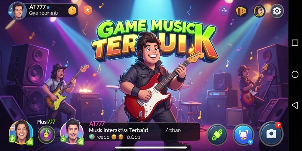 Screenshot AT777 menampilkan gameplay musik yang seru dan interaktif.