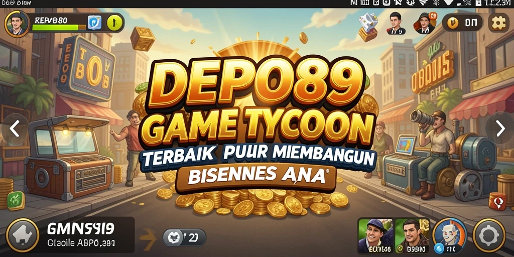 Tampilan utama gameplay DEPO89 yang menampilkan keseruan dalam mengelola bisnis.