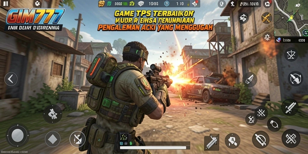 Tampilan gameplay seru dari GIM777 di dalam aksi TPS.