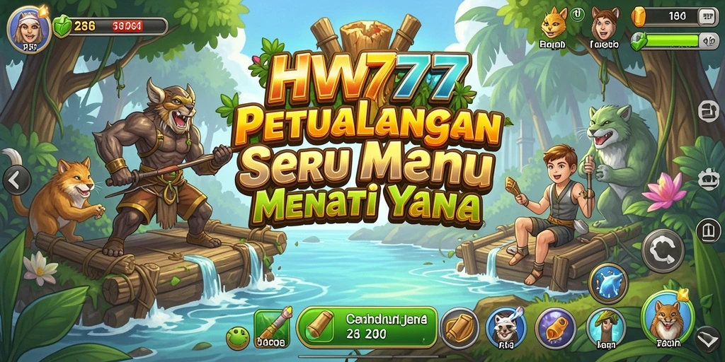 Screenshot utama HW777 menampilkan gameplay petualangan yang seru dan menantang.
