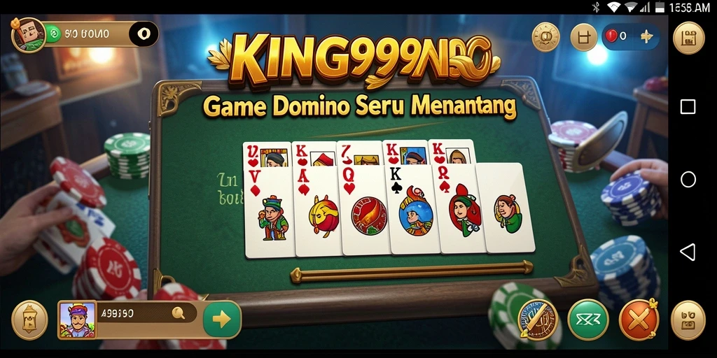 Tampilan gameplay KING999 yang penuh aksi dan strategi permainan Domino.