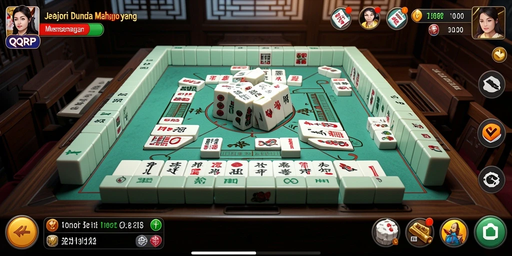 Tangkapan layar gameplay QQRP menampilkan aksi seru Mahjong yang mendebarkan.