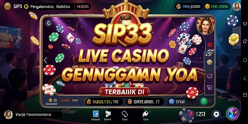 Screenshot utama SIP33 menampilkan dealer profesional dalam permainan Live Casino.