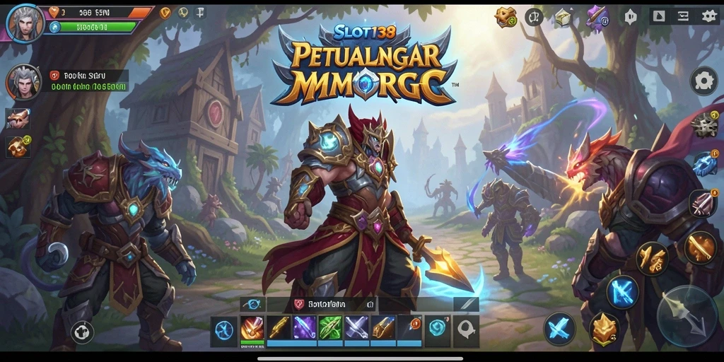 Screenshot utama menunjukkan aksi seru dalam game MMORPG.