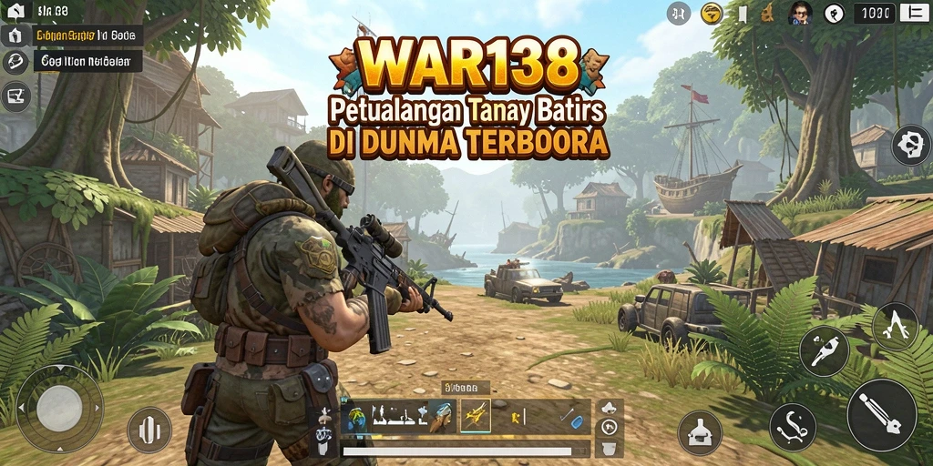 Screenshot gameplay WAR138 yang menampilkan dunia terbuka yang luas.